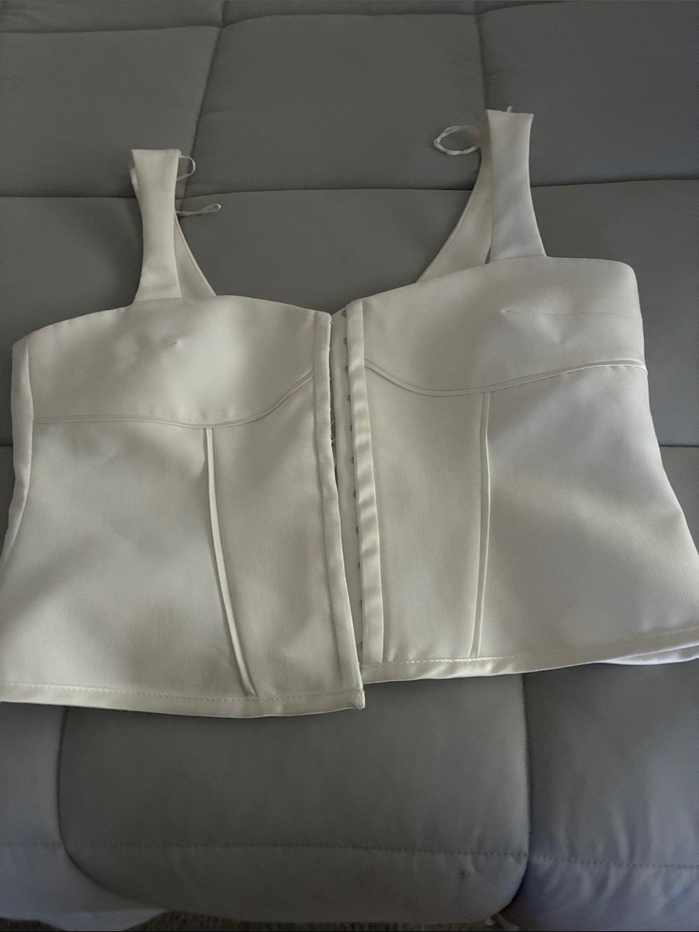 Zara White Structured Corset Top size Large - Picture 3 of 5